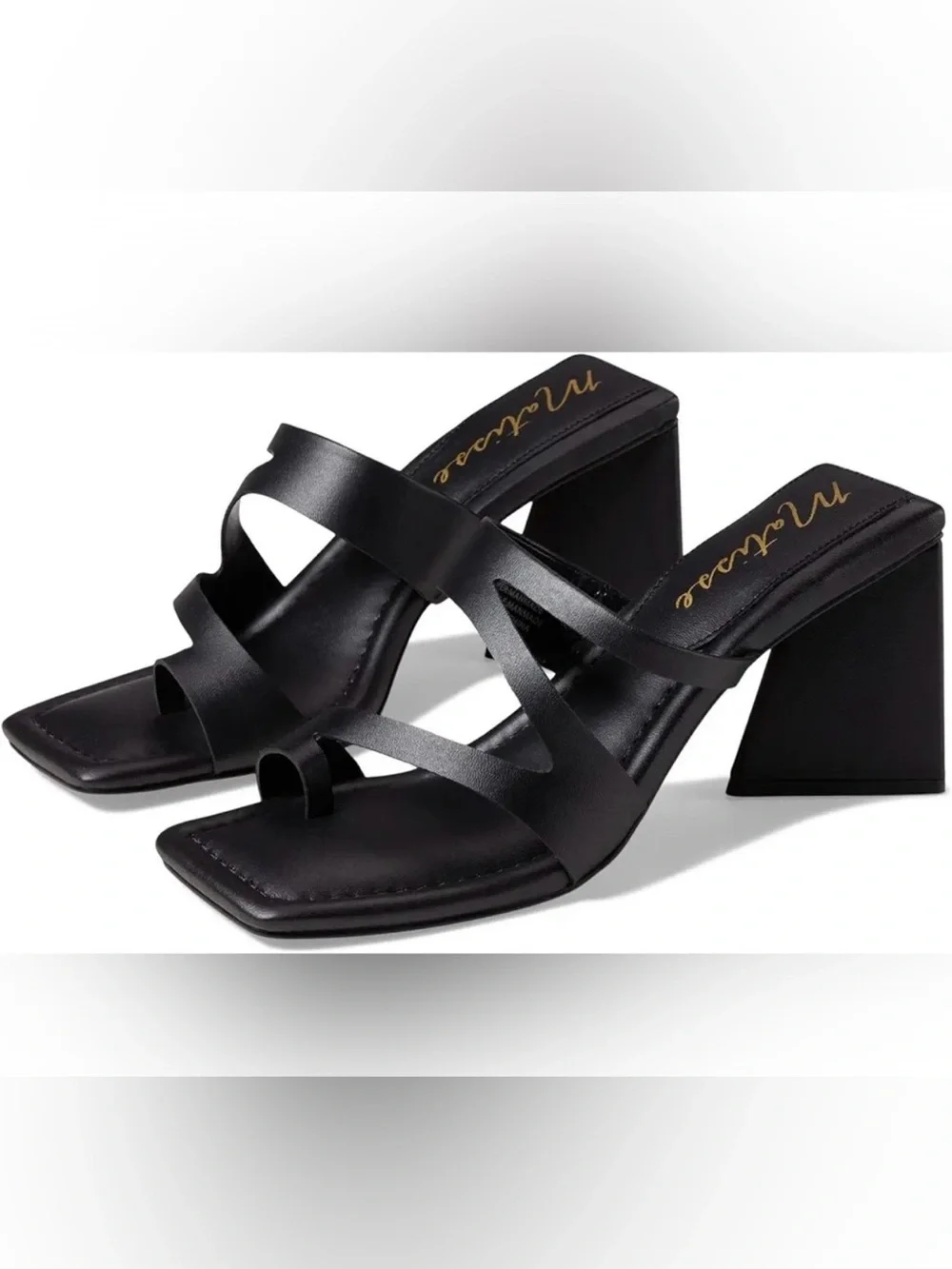 Matisse Black Oslo Sandal Strappy Block Heeled Open Toe Slip On Heels - Picture 1 of 10